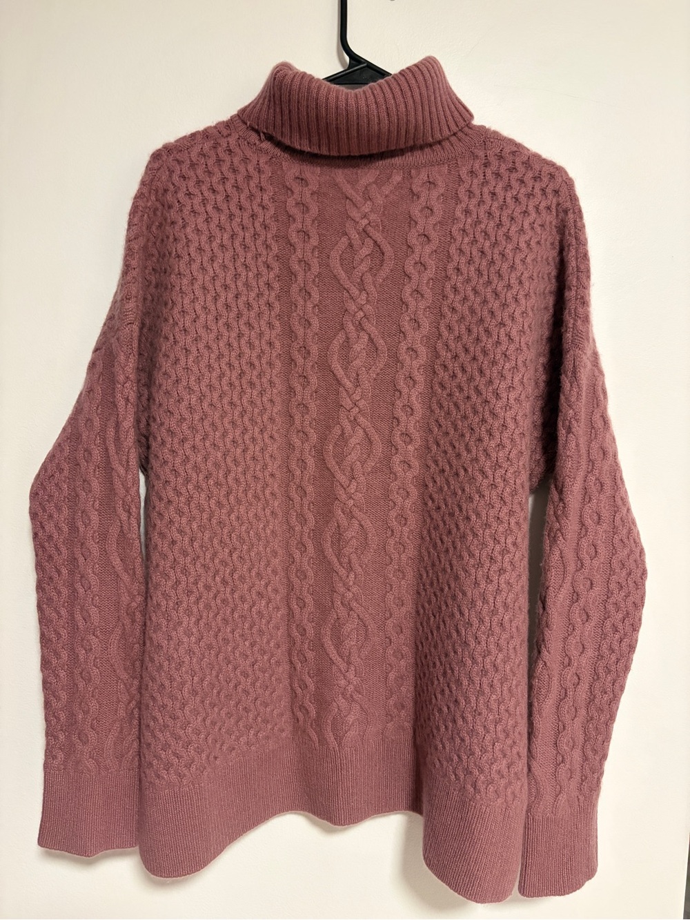 Nordstrom Signature 100% Cashmere Cable Knit Turtleneck Sweater Women’s Medium - Picture 6 of 9